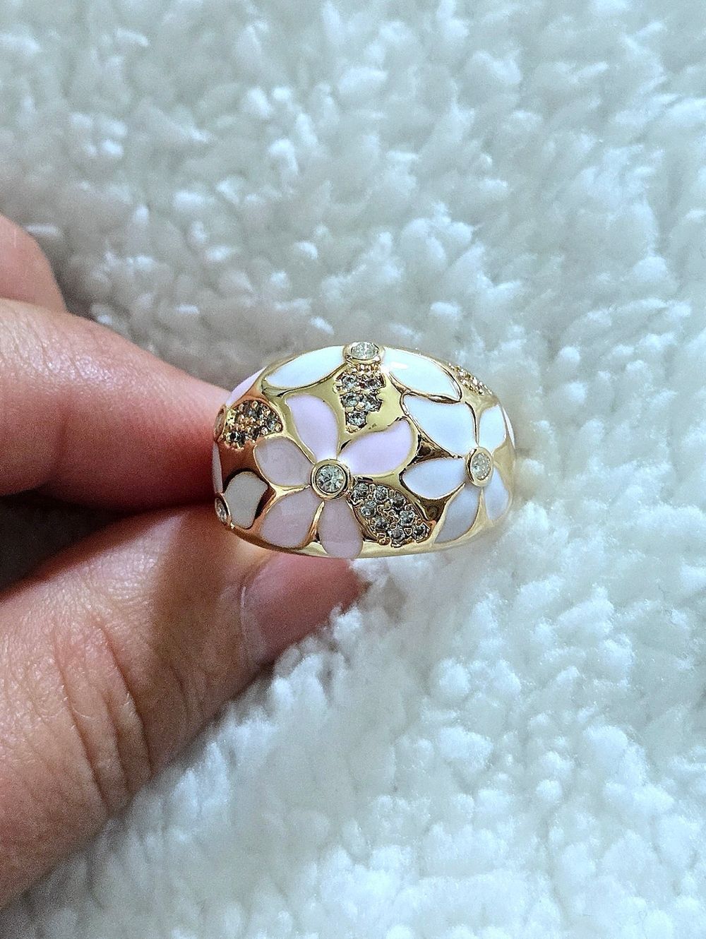 ✨️HP 2X✨️ Piper K Floral💐 Enamel Dome Ring💍 with Cubic Zirconias💎 - NWOT - Picture 8 of 15